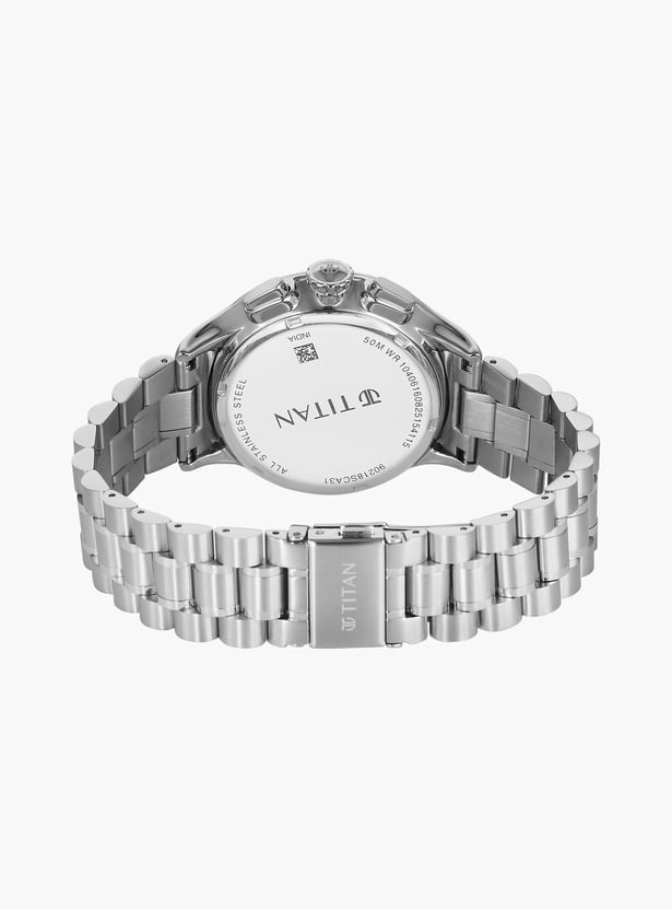 TITAN Classique Half Cut Chronograph Watch - 90218SM02