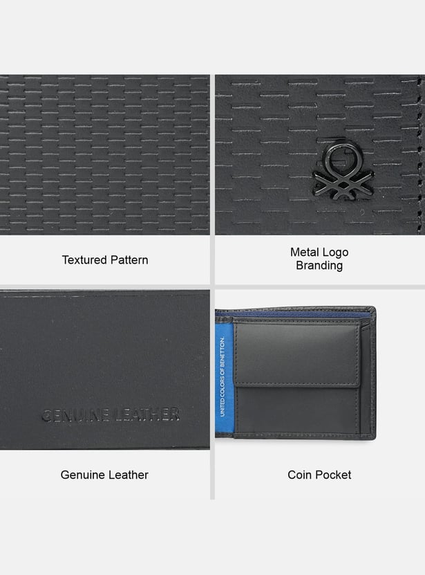 UNITED COLORS OF BENETTON Textured Bi-Fold Wallet