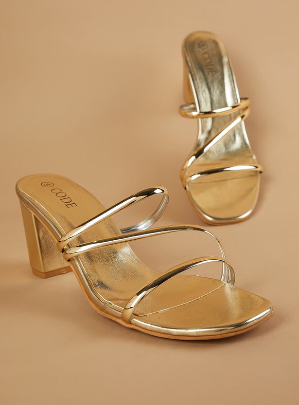 CODE Embellished Block Heels
