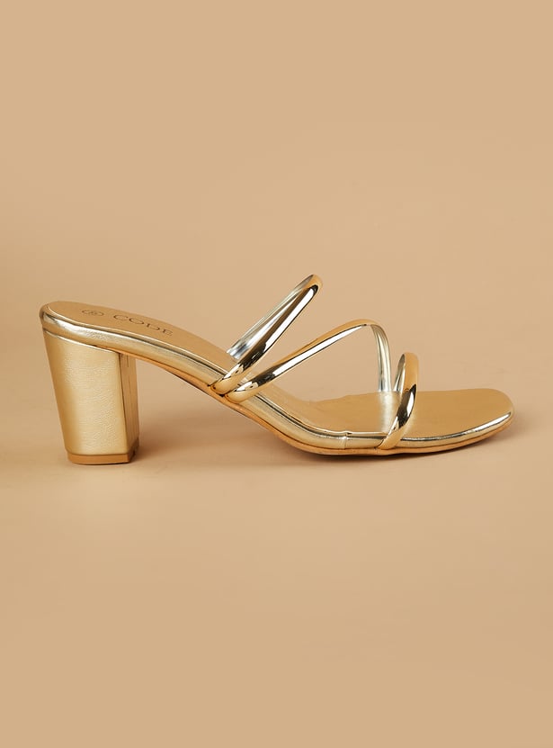 CODE Embellished Block Heels