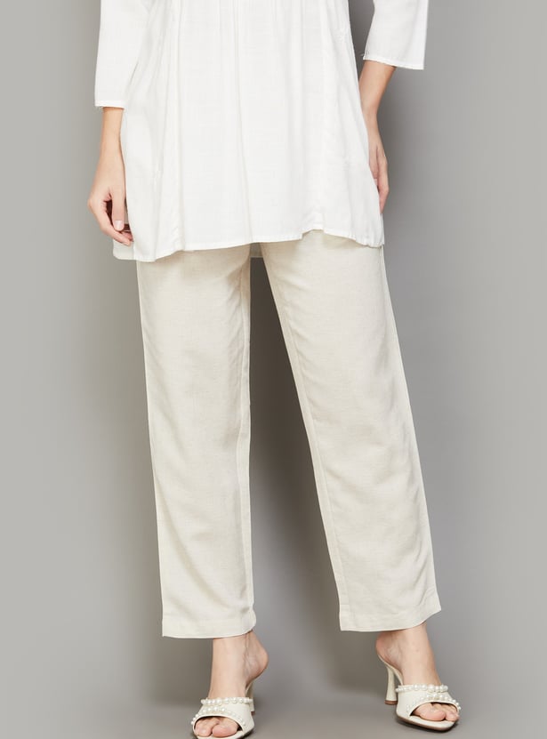 W Solid Straight Pants