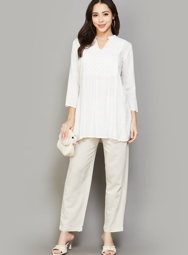 W Solid Straight Pants
