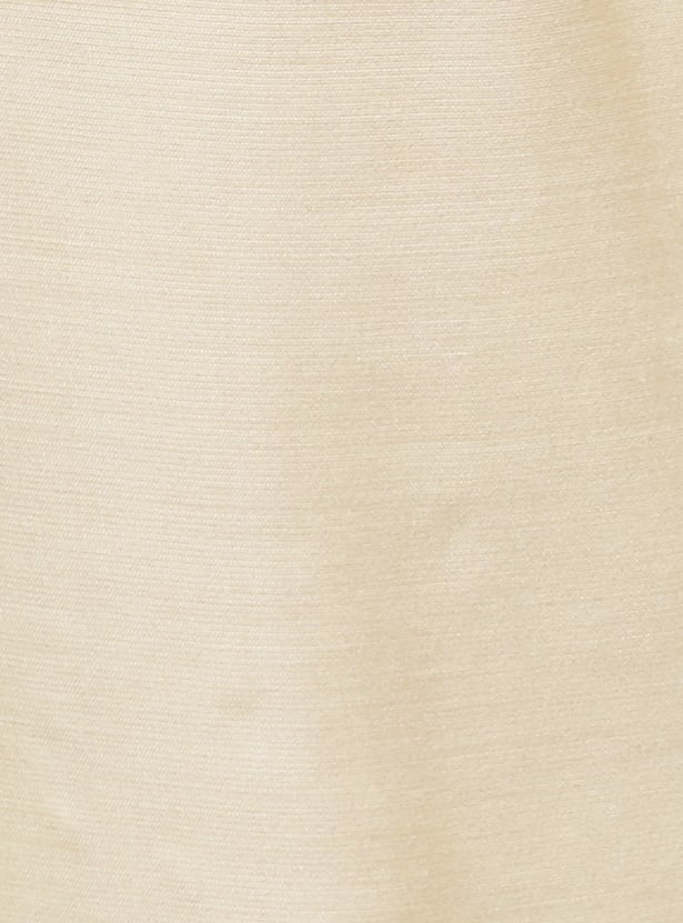 W Solid Straight Pants with Fringe Hem