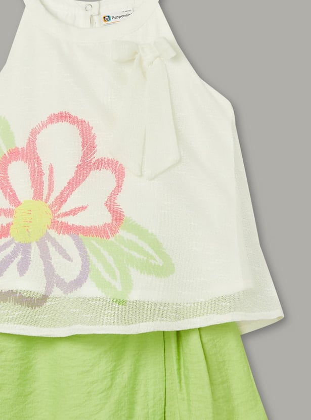 PEPPERMINT Girls Printed Top with Skort