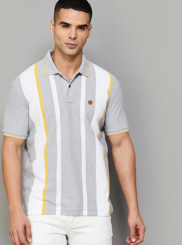 FAHRENHEIT Striped Polo T-shirt