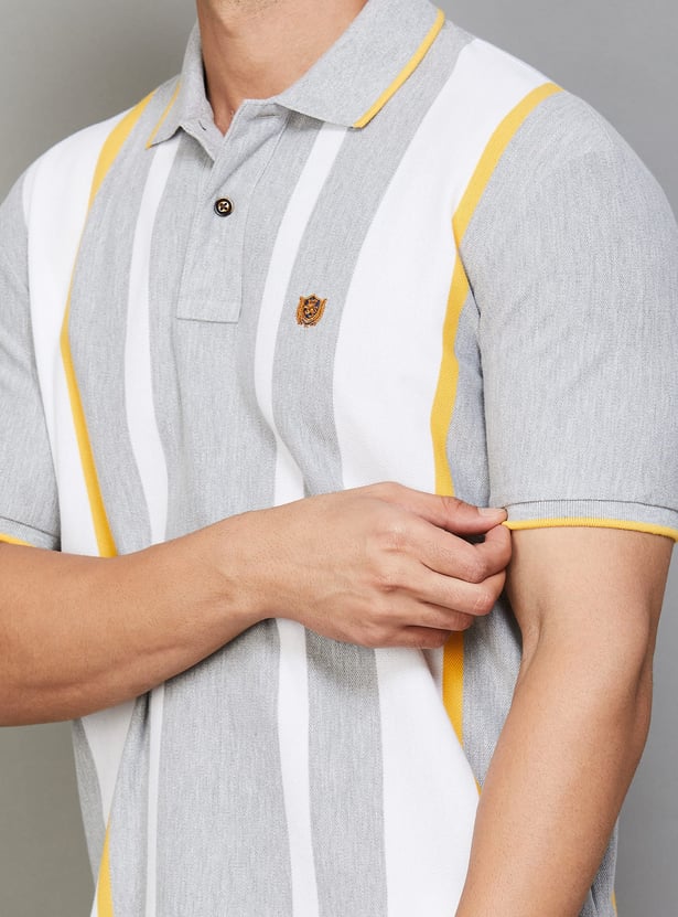 FAHRENHEIT Striped Polo T-shirt