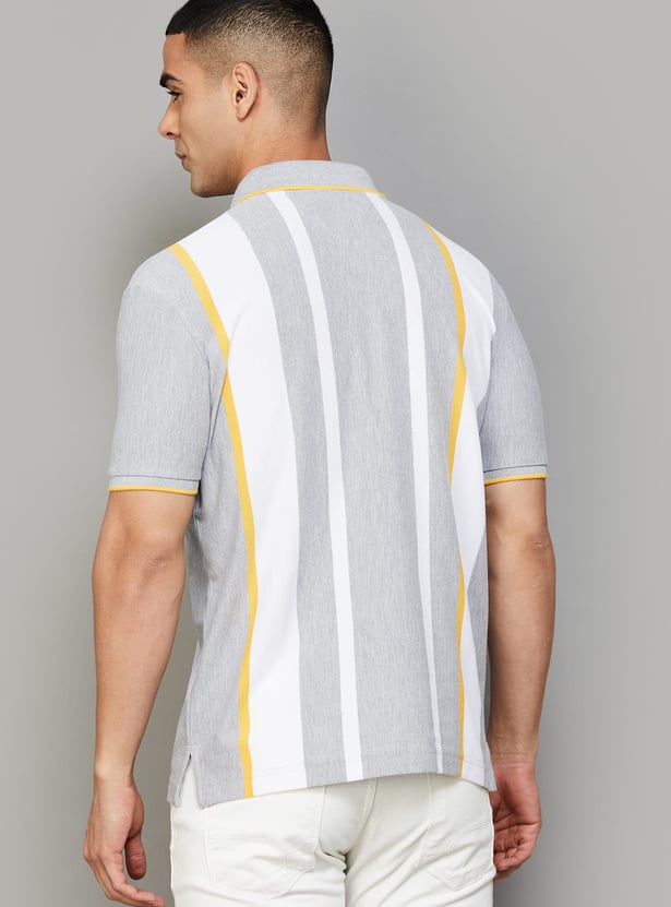 FAHRENHEIT Striped Polo T-shirt