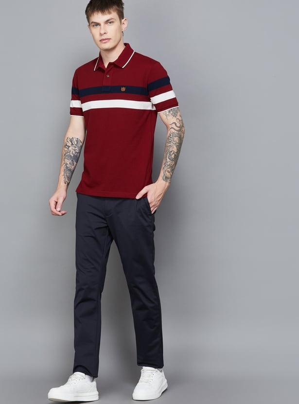 FAHRENHEIT Striped Polo T-shirt