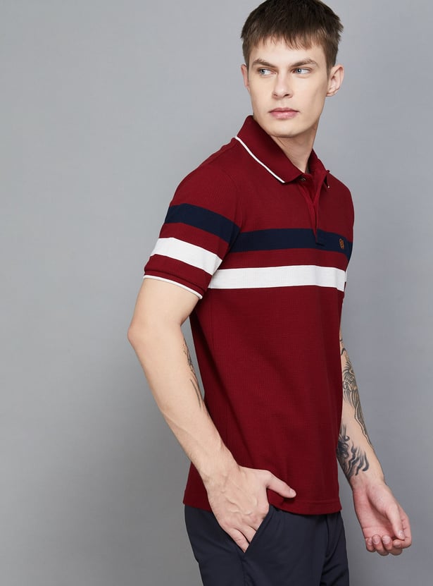 FAHRENHEIT Striped Polo T-shirt