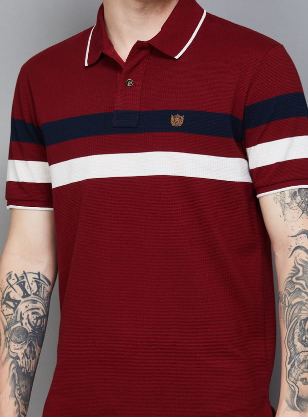 FAHRENHEIT Striped Polo T-shirt