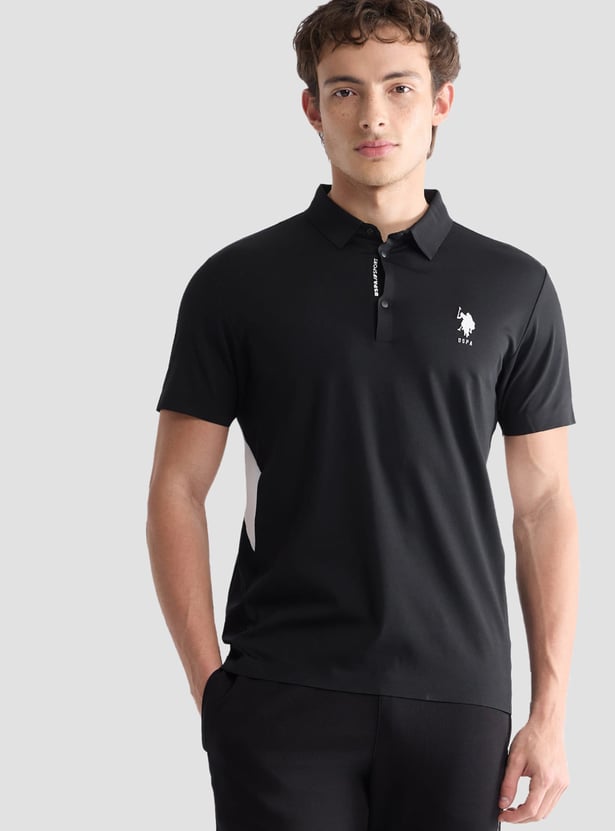 US POLO ASSN Solid Slim Fit Sports Polo T-shirt