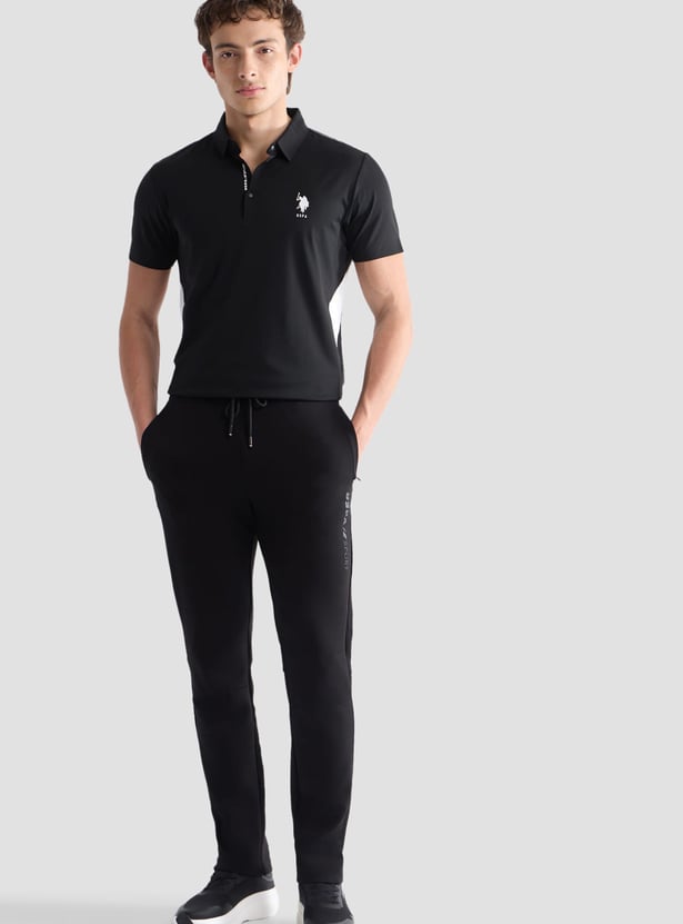 US POLO ASSN Solid Slim Fit Sports Polo T-shirt