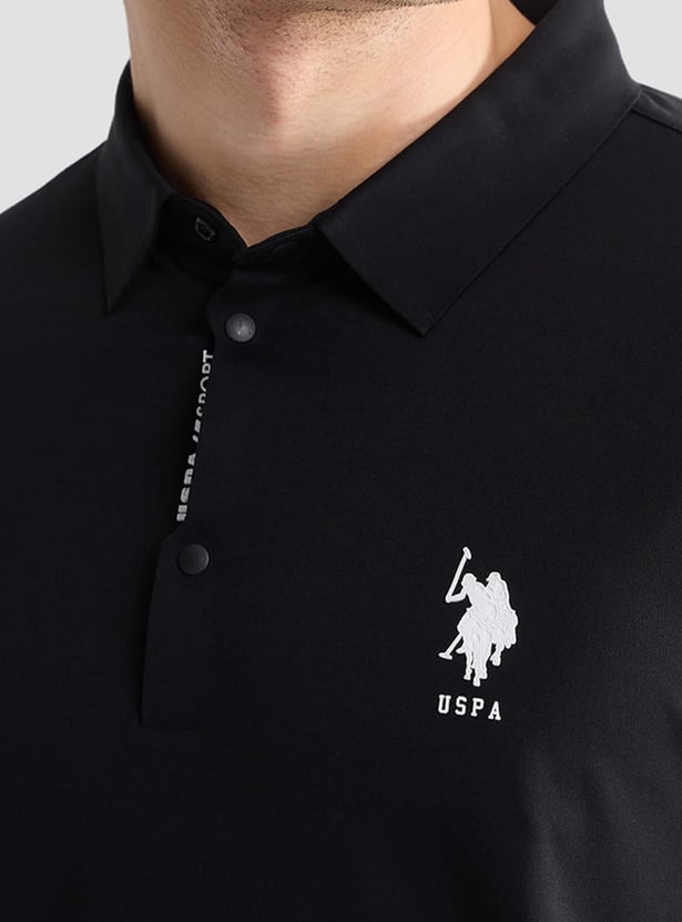 US POLO ASSN Solid Slim Fit Sports Polo T-shirt