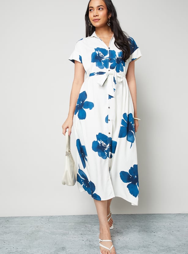 COLOUR ME Floral Print Shirt Dress