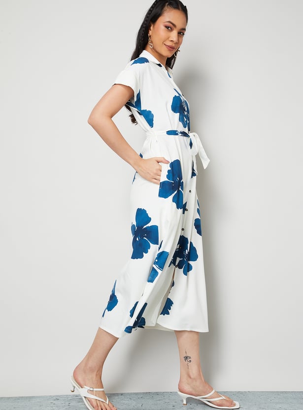 COLOUR ME Floral Print Shirt Dress