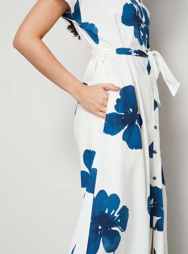 COLOUR ME Floral Print Shirt Dress