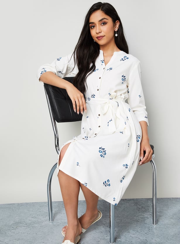 COLOURME Floral Print Shirt Dress