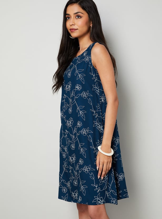 COLOUR ME Floral Print A-Line Dress