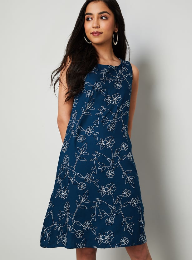 COLOUR ME Floral Print A-Line Dress