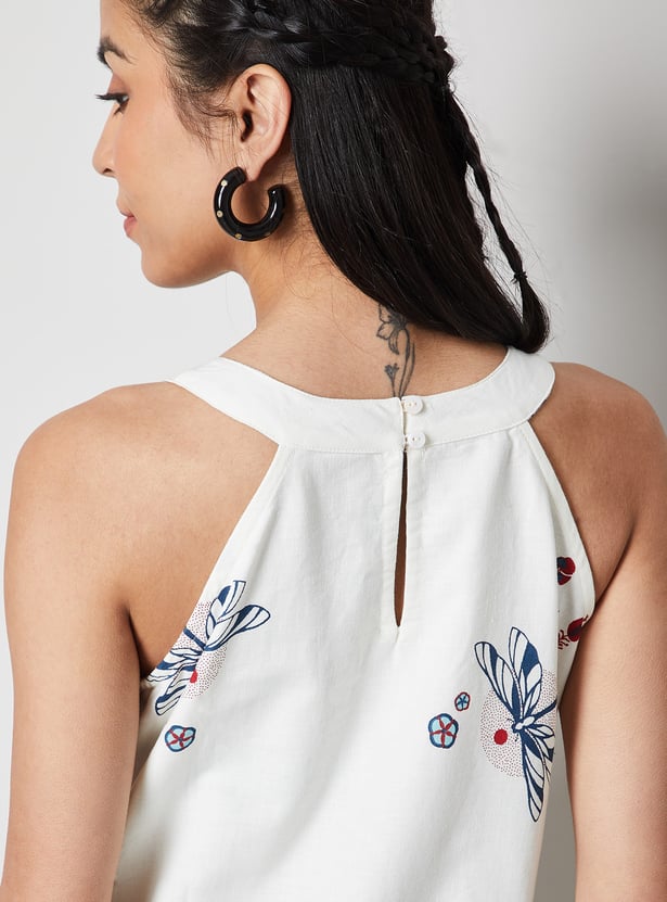 COLOUR ME Floral Print Sleeveless Midi Dress