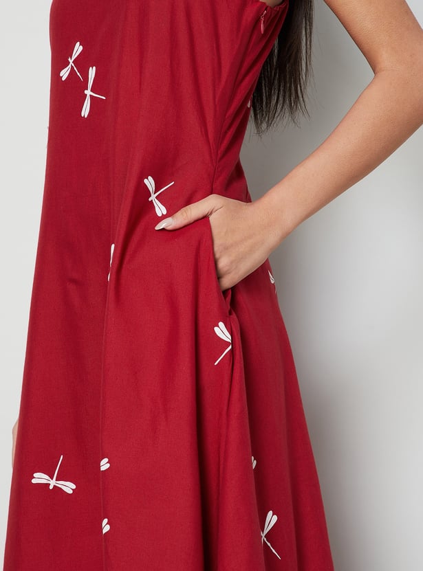 COLOUR ME Printed A-line Dress