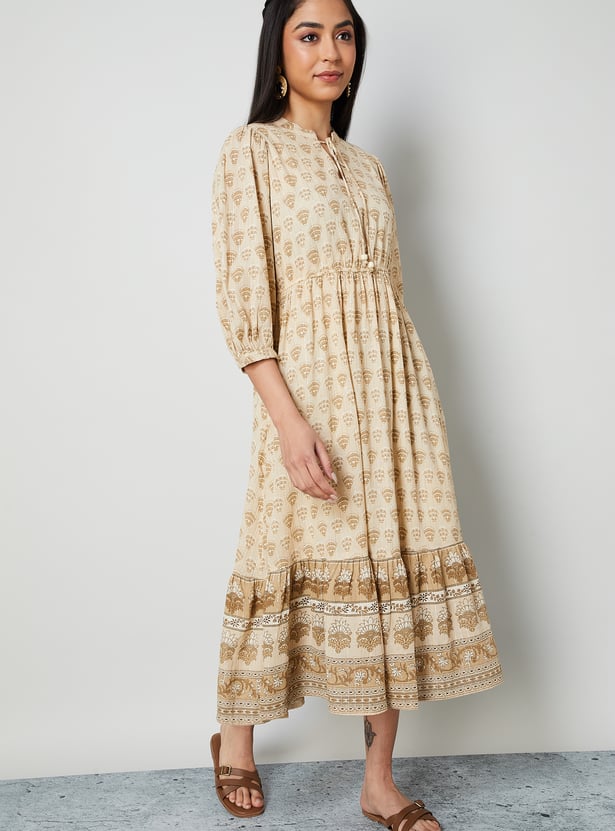 COLOUR ME BY MELANGE Ethnic Motif A-Line Dress