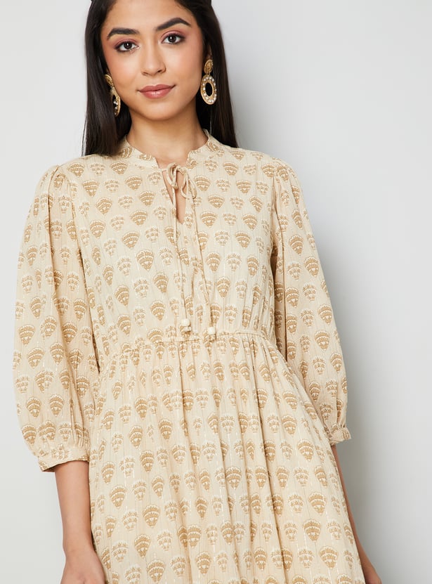 COLOUR ME BY MELANGE Ethnic Motif A-Line Dress