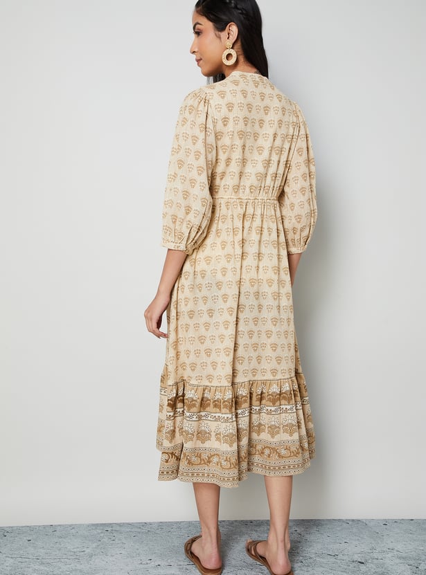 COLOUR ME BY MELANGE Ethnic Motif A-Line Dress