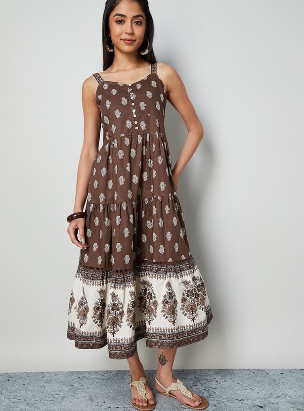 COLOUR ME Printed Tiered Dress