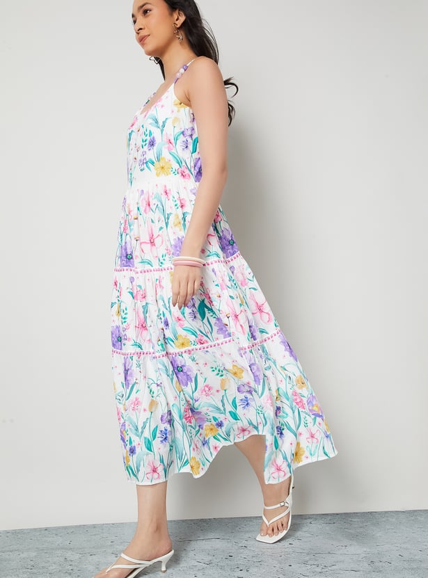 COLOUR ME FLORAL PRINT TIERED DRESS