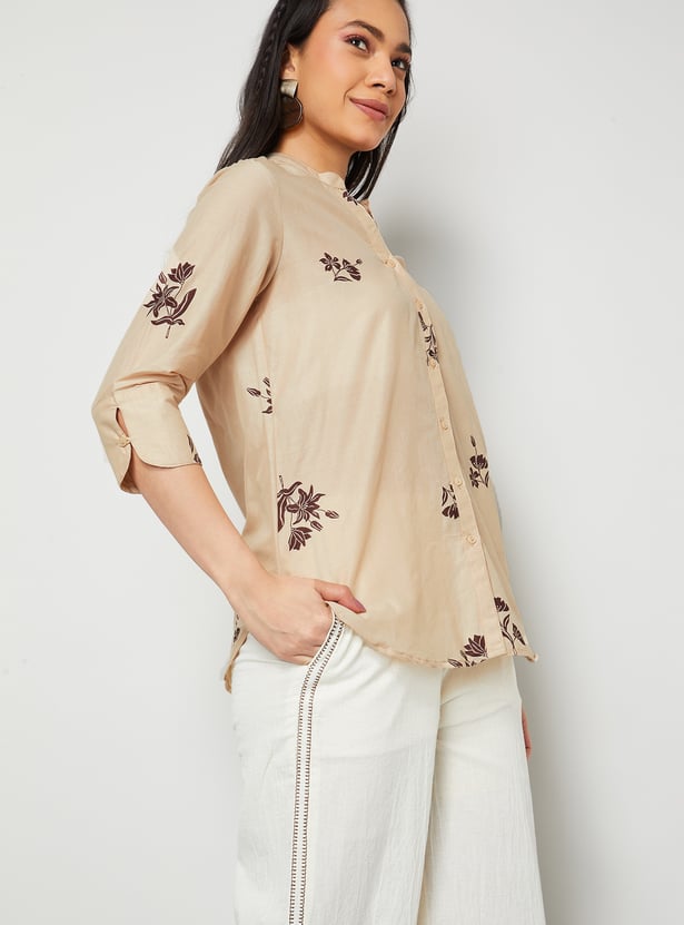 COLOUR ME Floral Print Shirt-Style Top