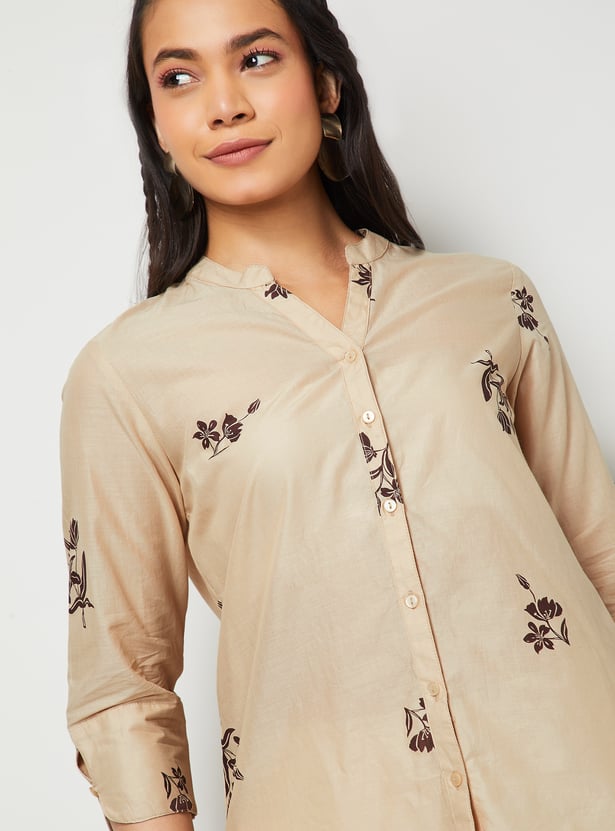 COLOUR ME Floral Print Shirt-Style Top