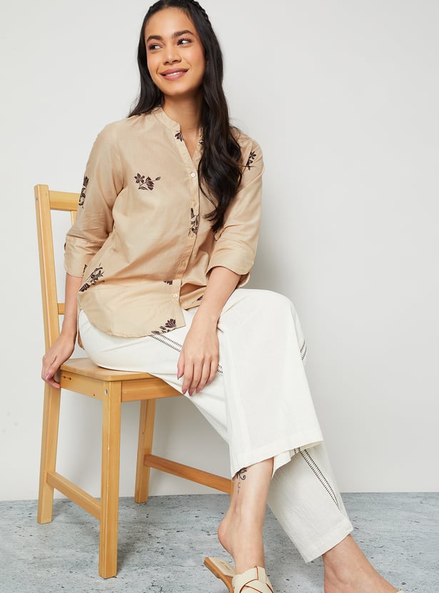 COLOUR ME Floral Print Shirt-Style Top