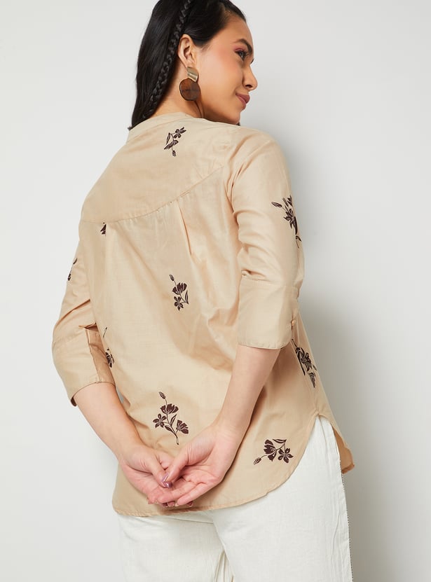 COLOUR ME Floral Print Shirt-Style Top