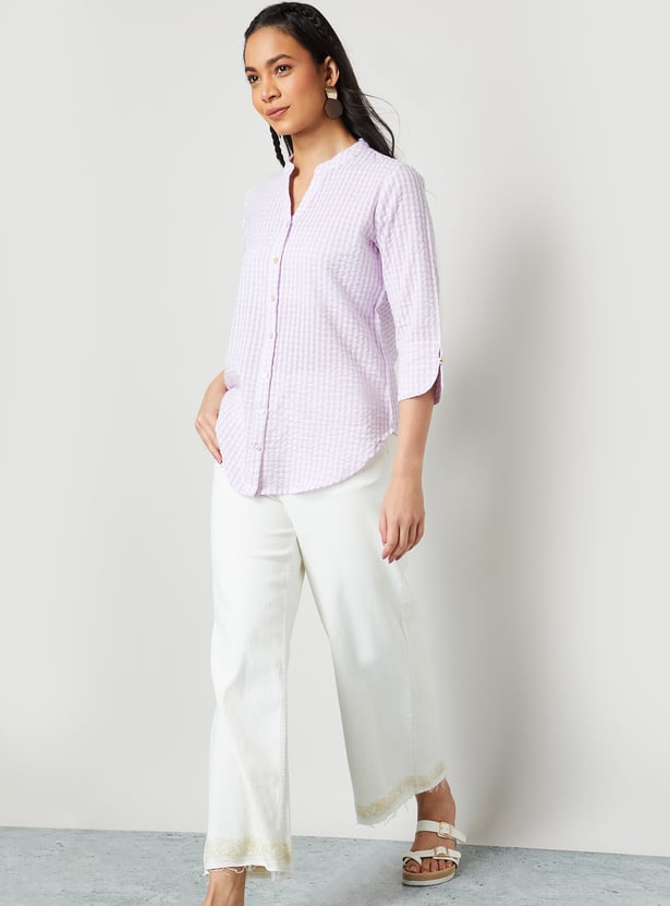 COLOUR ME Seersucker Top