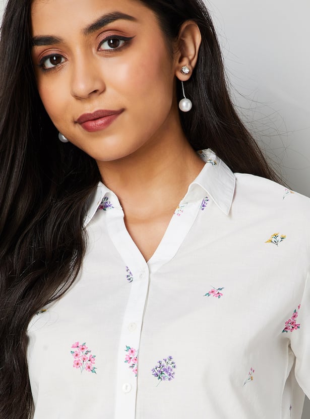 COLOUR ME Floral Print Peplum Top