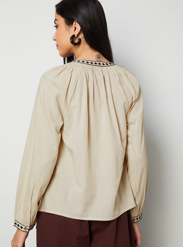 COLOUR ME Embroidered Top