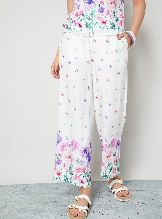 COLOUR ME Floral Print Straight Pants