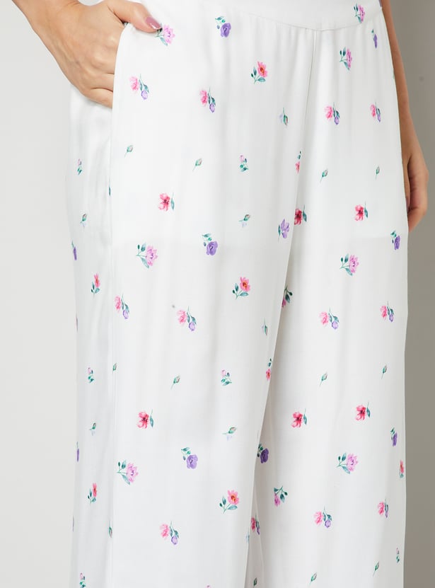 COLOUR ME Floral Print Straight Pants