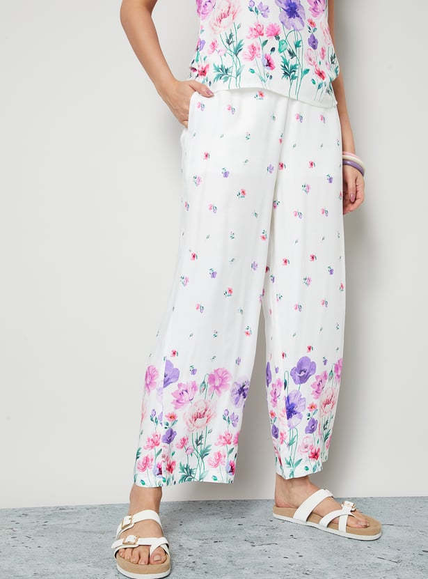 COLOUR ME Floral Print Straight Pants