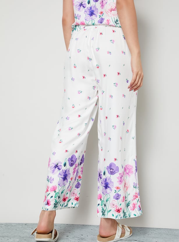 COLOUR ME Floral Print Straight Pants