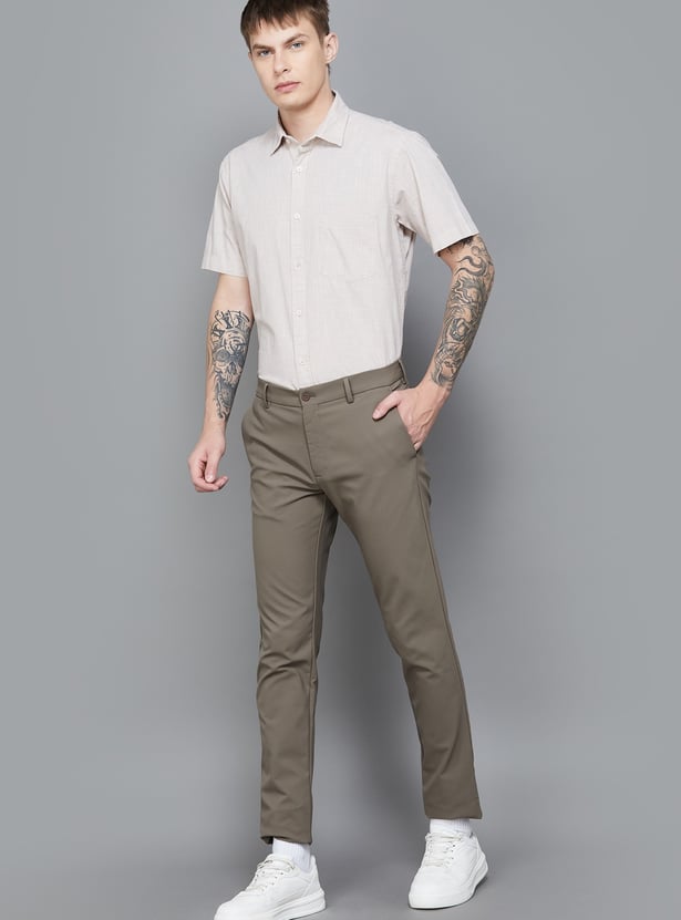 BLACKBERRYS CASUAL Solid Super Slim Trousers