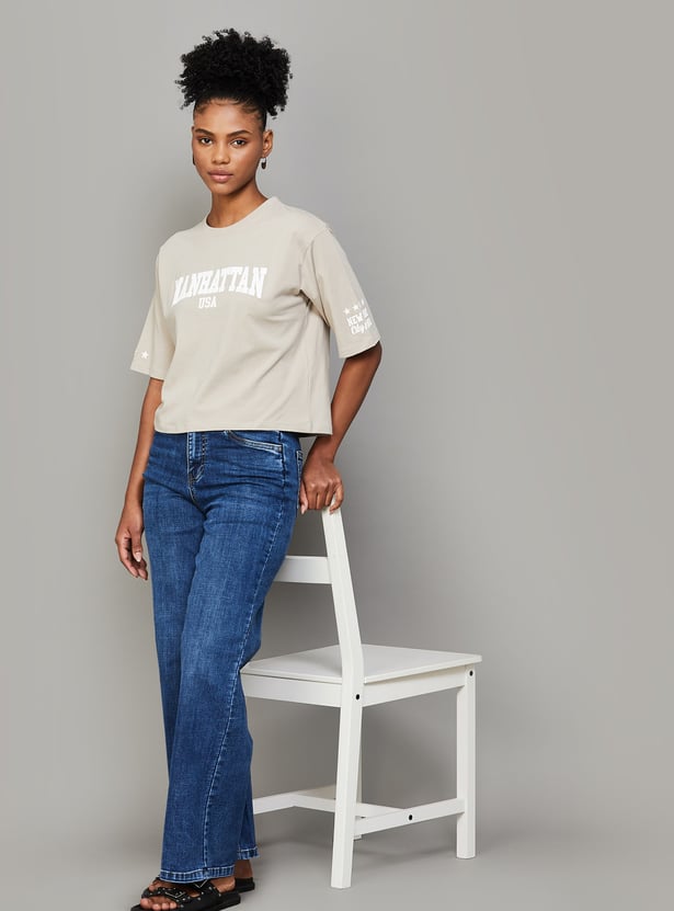 KRAUS Washed Wide Leg Jeans