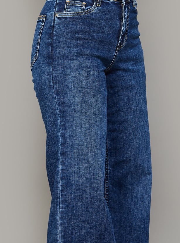 KRAUS Washed Wide Leg Jeans