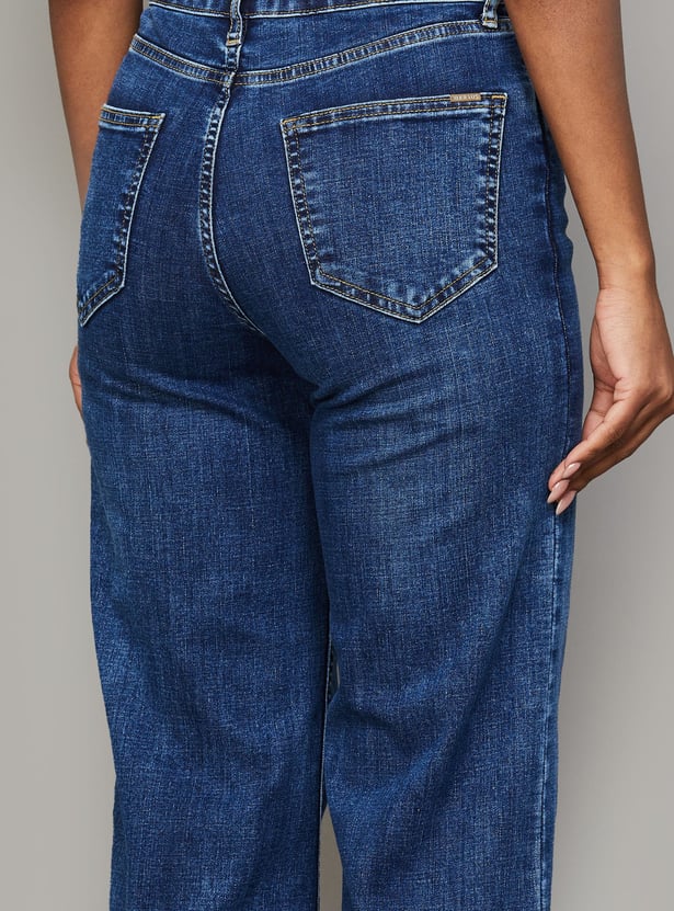 KRAUS Washed Wide Leg Jeans