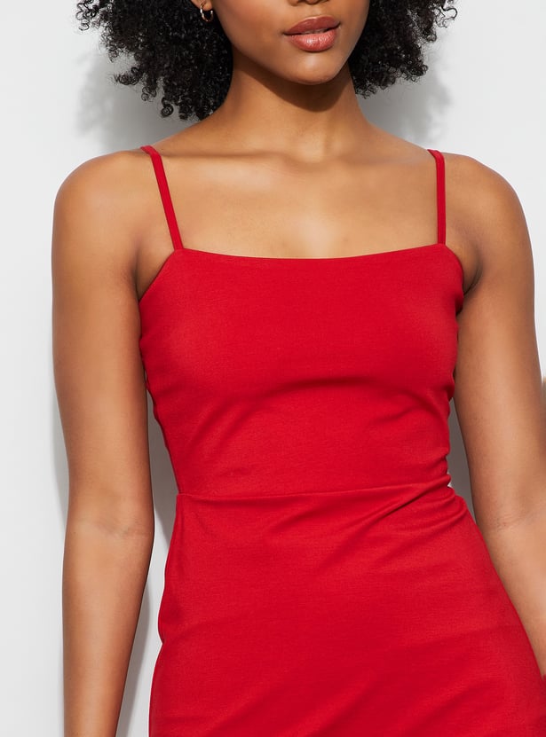 GINGER Solid Bodycon Mini Dress