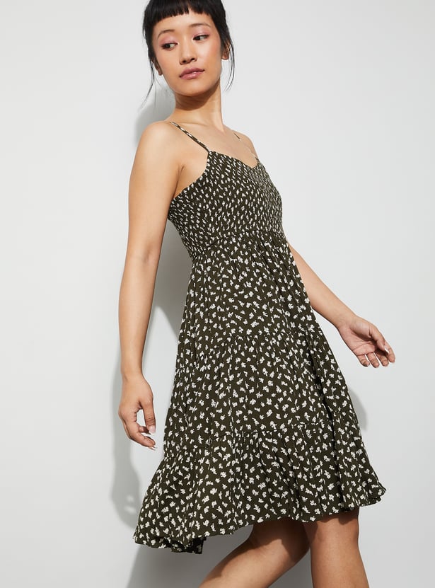 GINGER Printed Tiered Dress