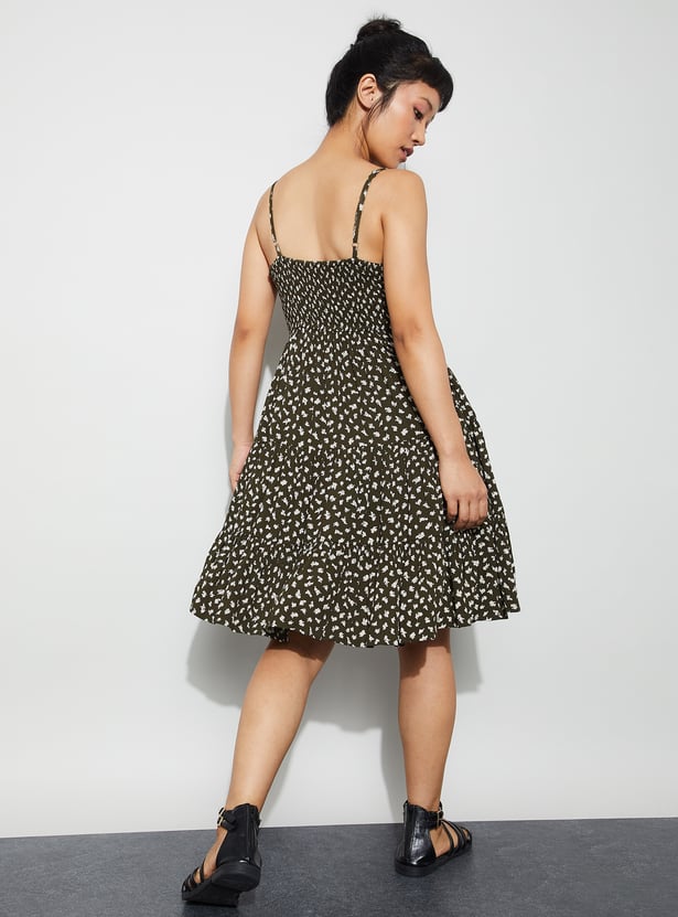 GINGER Printed Tiered Dress