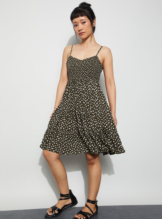 GINGER Printed Tiered Dress