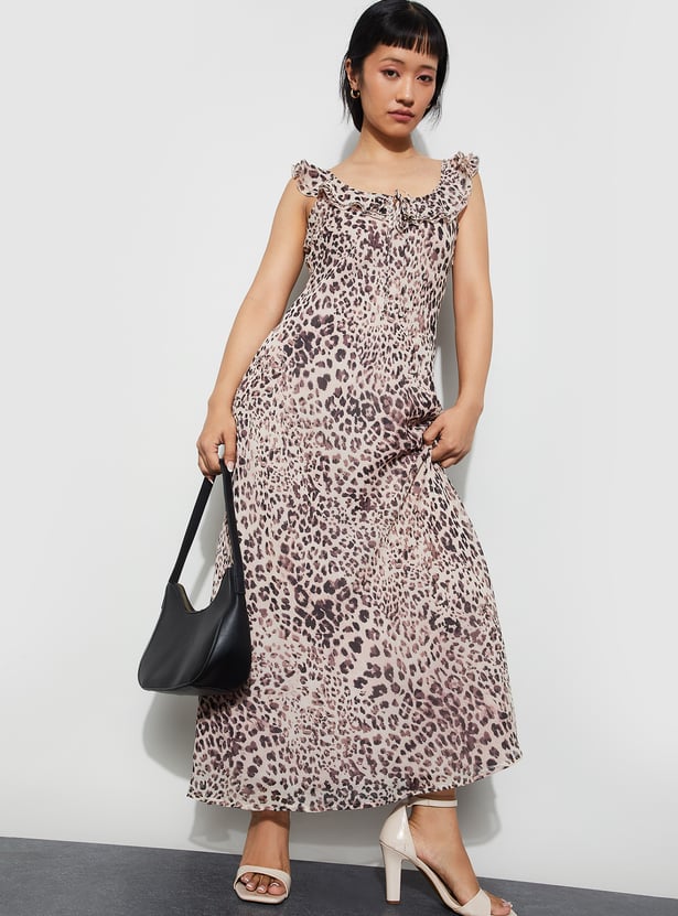 GINGER Animal Print Maxi Dress